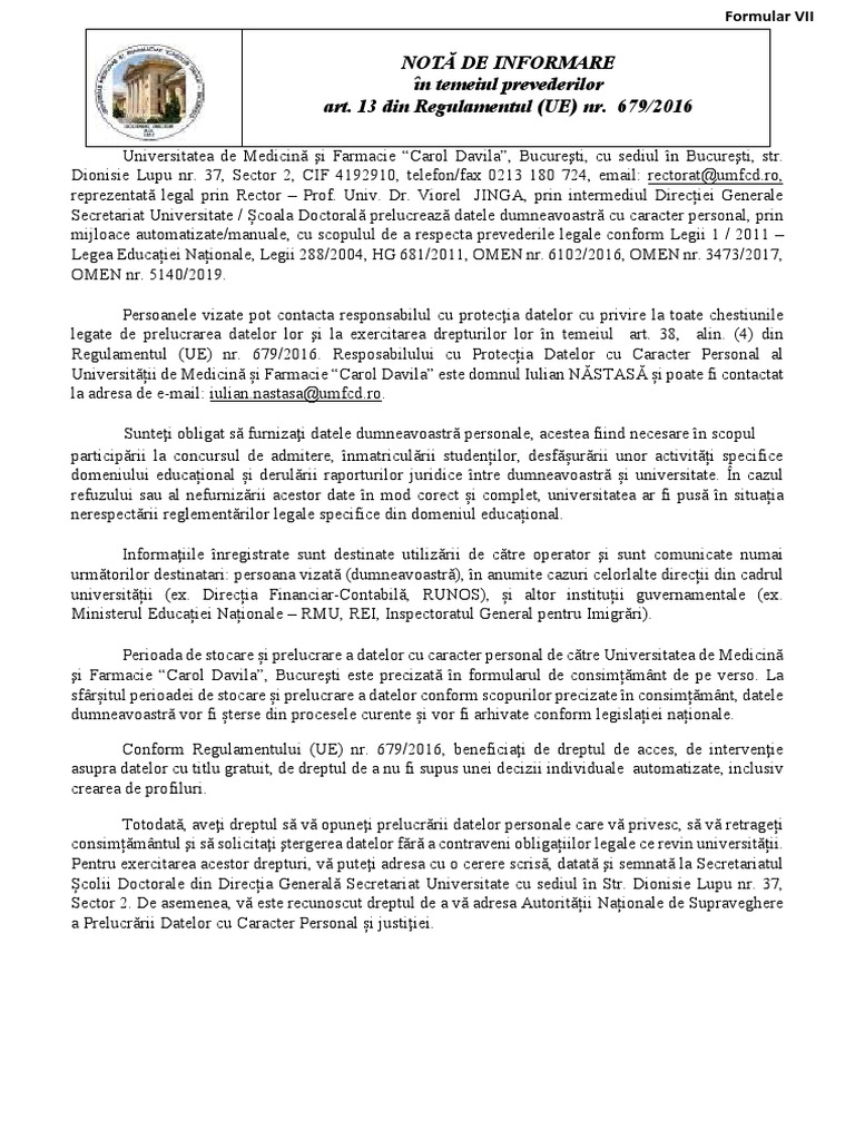 Informare Si Consimtamant | PDF