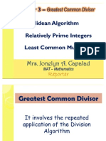 Greatest Common Divisor Greatest Common Divisor: Á Á Áathematics Áathematics