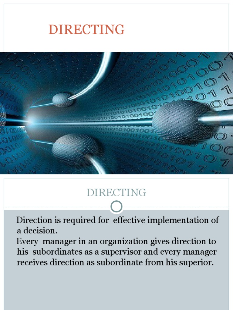 Chapter 1.3 Directing | PDF | Business | Self-Improvement