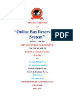 "Online Bus Reservation System": A Project Report ON