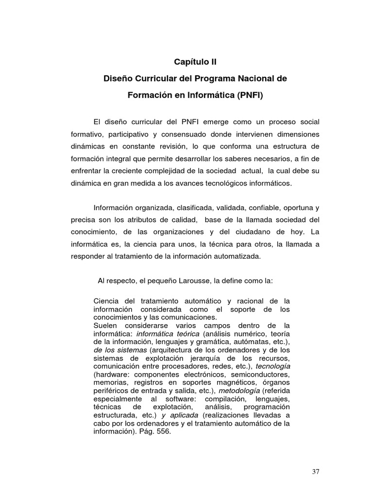 Documento Rector PNF Informatica | PDF | Aprendizaje | Software
