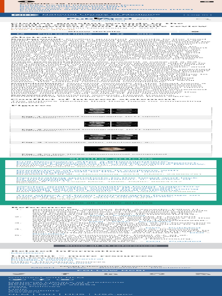 Civilian Gunshot Wounds To The Head A Case Report, Clinical Management ...