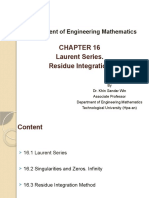 Laurent Series. Residue Integration: Department of Engineering Mathematics
