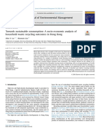 Towards Sustainable Consumption A Socio-Economic Analysis Ofhousehold Waste Recycling Outcomes in Hong Kong