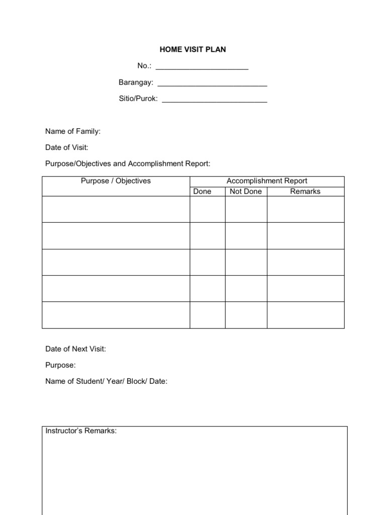 Home Visit Report Template Guide | PDF | Career & Growth