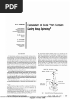 Calculation of Peak Yarn Tension During Ring-Spinning: M. J. Turfeltaub