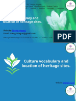 English Culture Vocabulary and Location of Heritage Sites OBED