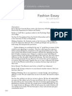 Fashion Essay: Student Essays-Analysis