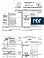 Cuadro Control de Progreso - Grado Segundo 2018