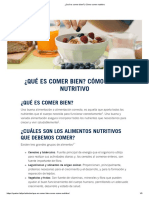 ¿Qué Es Comer Bien - Cómo Comer Nutritivo