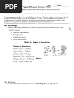 POGIL Types of Chemical Reactions