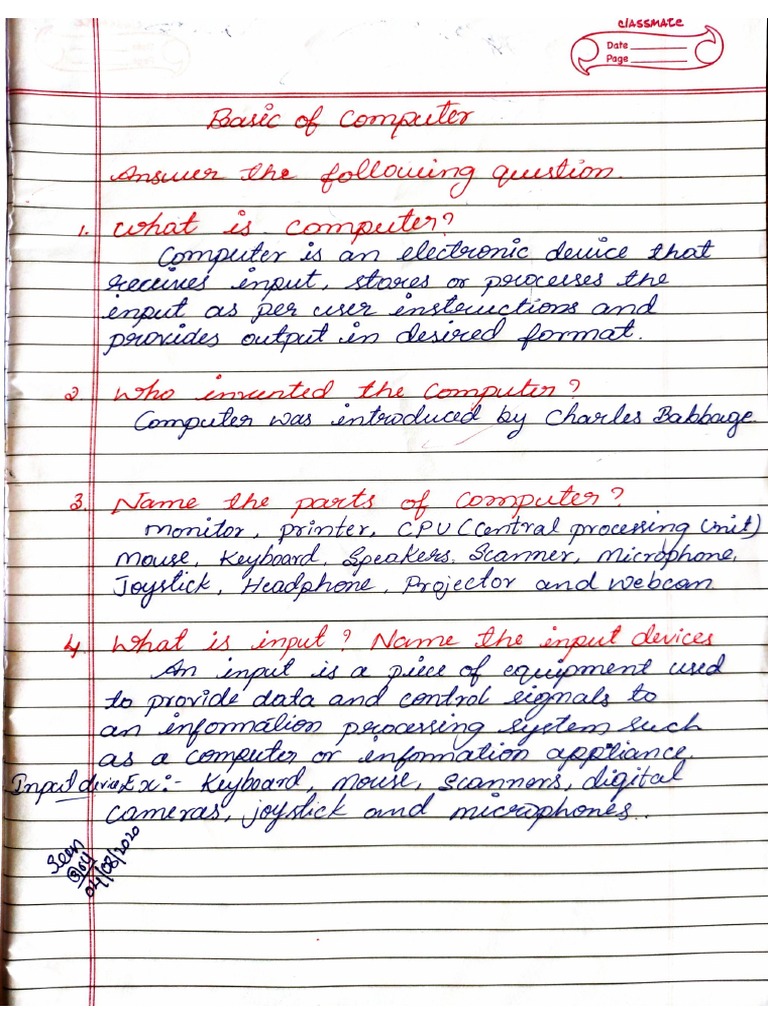 Basic of Computer - Notes | PDF