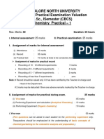 Bangalore North University Scheme of Practical Examination Valuation B.SC., I Semester (CBCS) Chemistry Practical - 1