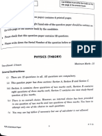 3rd Pre Board Physics Question Paper and Answers