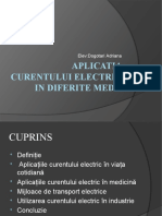 Aplicatia Curentului Electric in Diferite Medii