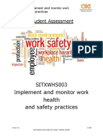 SITXWHS003 Assessment Tool