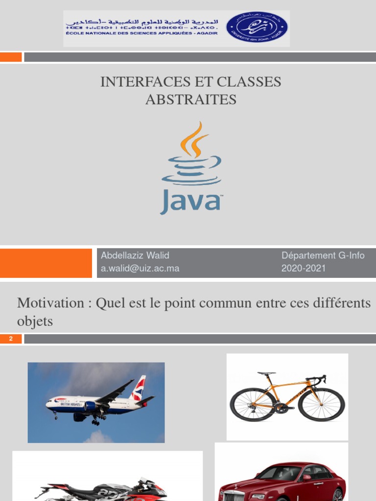 Interfaces et classes abstraites en Java | PDF | Classe (informatique ...