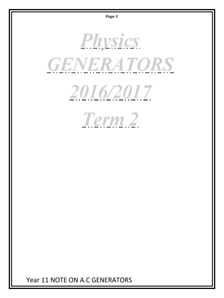 Ac & DC Generators Notes | PDF | Electric Generator | Direct Current