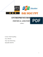 Entrepreneurship: Individual Assignment