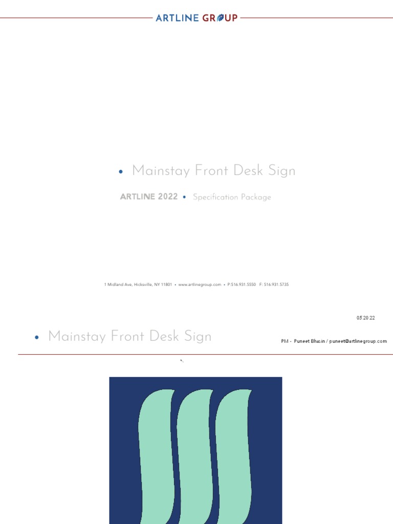 Mainstay Front Desk Sign Design Specs | PDF | Electrical Components ...