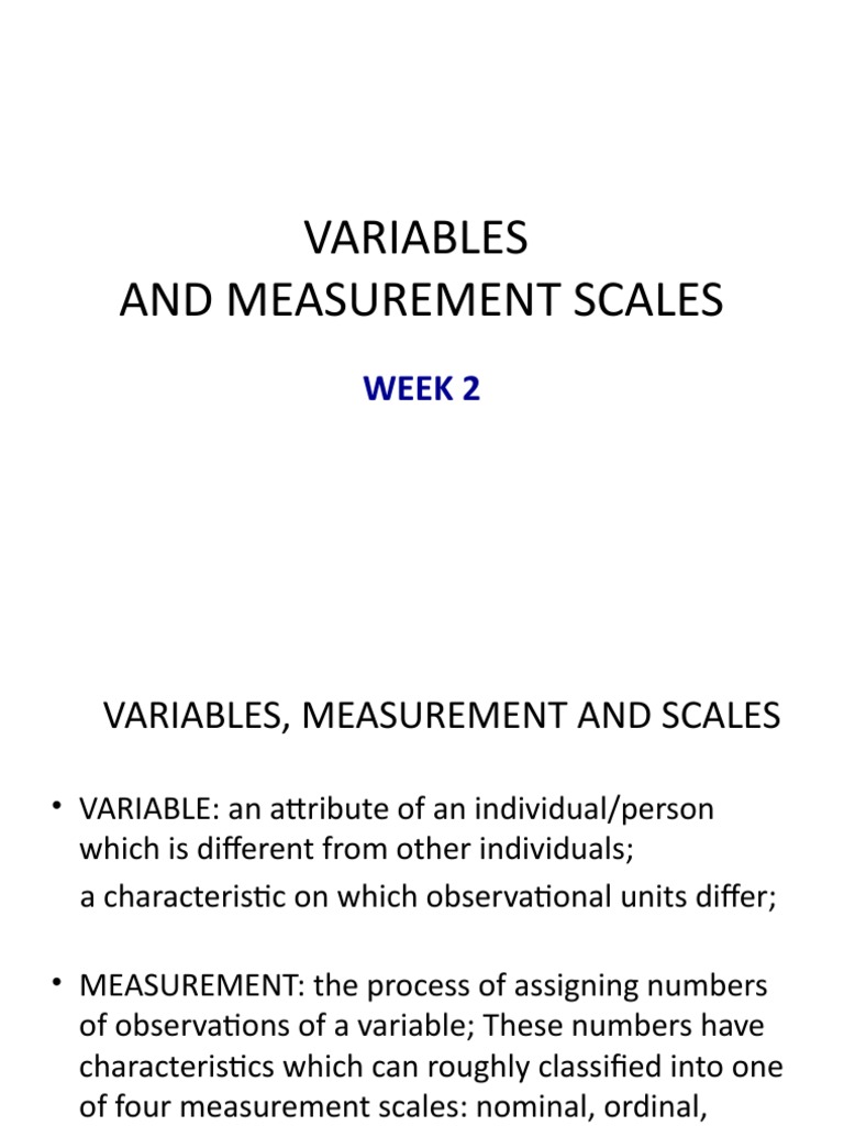 Meeting 2 Measurement Scales PDF Level Of Measurement Statistical