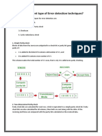 Q) Explain Different Type of Error Detection Techniques?: 1. Simple Parity Check