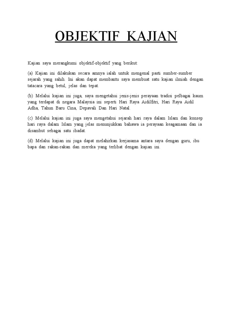 Objektif Kajian Pdf