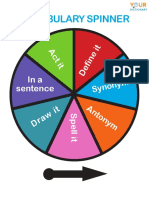 Colorful Vocabulary Spinner