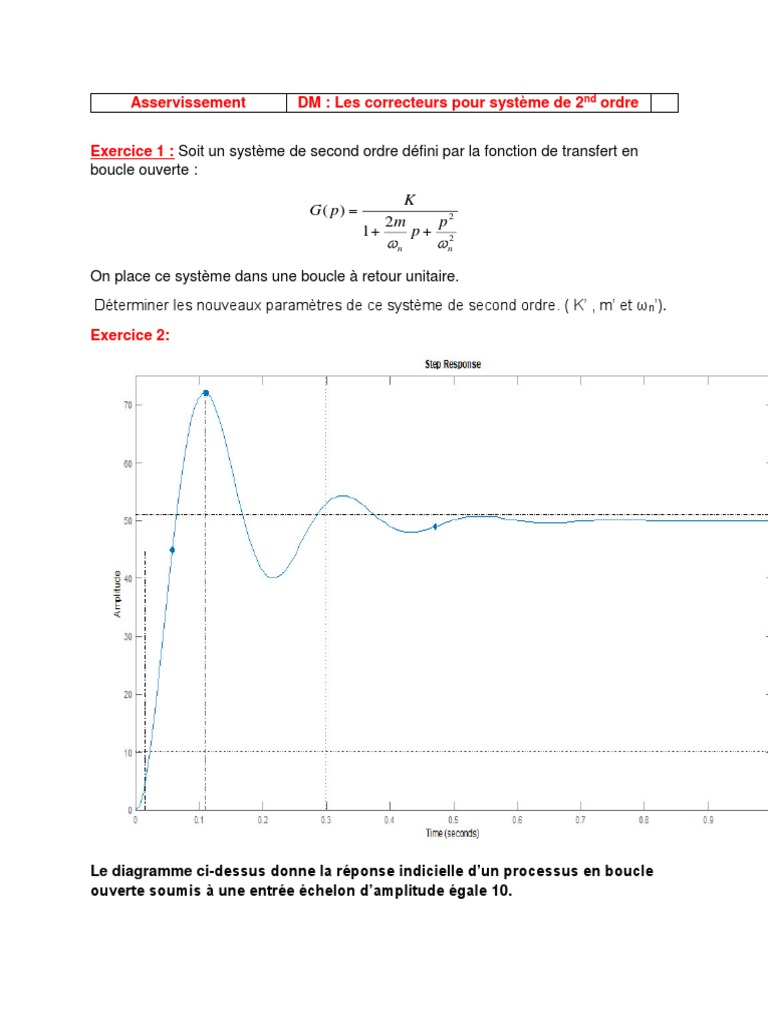Soit Un Système de Second Ordre