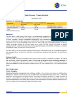 Saija Finance Private Limited: Summary of Rating Action