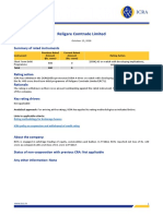 Religare Comtrade Limited: Summary of Rated Instruments