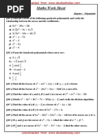 CBSE Class 10 Maths Worksheet - Polynomials (4)