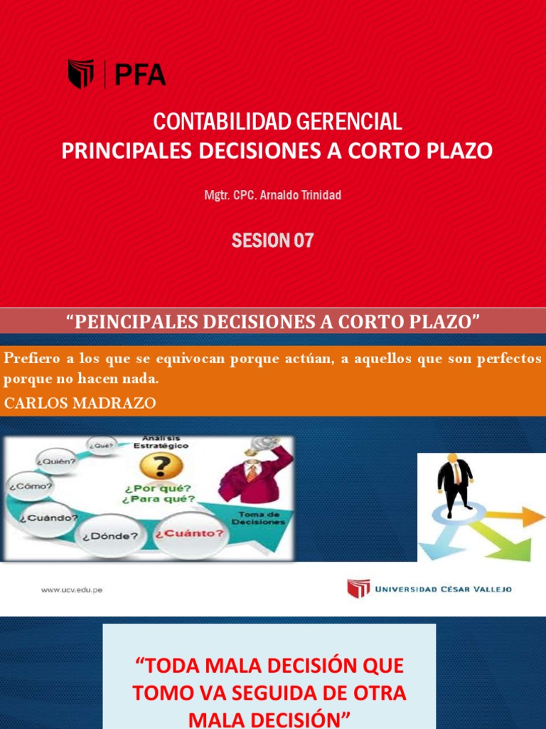 Sesion 07 Principales Decisiones A Corto Plazo | PDF | Capital de ...