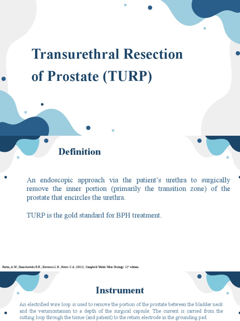 TURP Procedure Overview and Techniques | PDF | Prostate | Surgery