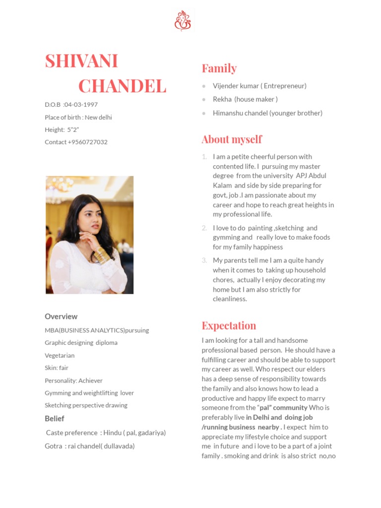 Shivani Chandel: Family | PDF