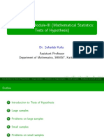 18MAB204T-Module-III (Mathematical Statistics: Tests of Hypothesis)