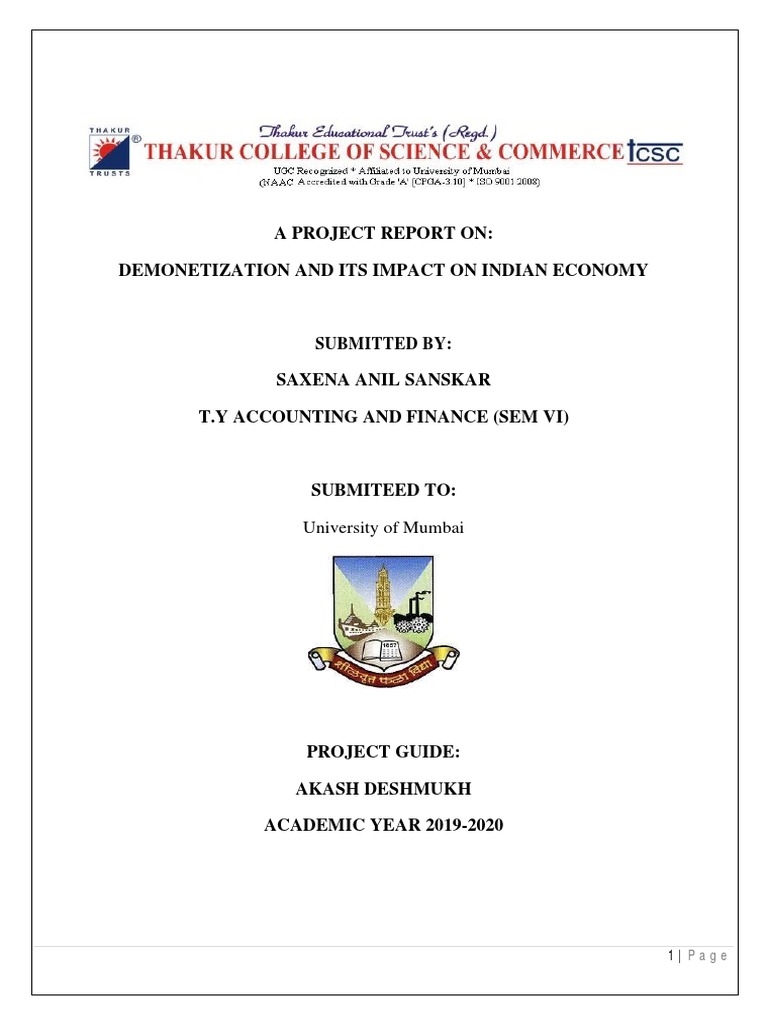 Demonetization and Its Impact On Indian Economy | PDF | Indian Black ...