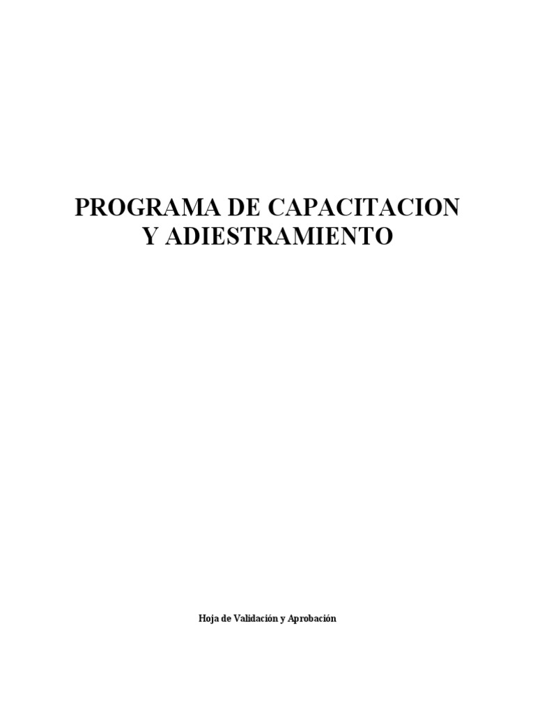 Programa de Capacitación y Adiestramiento | PDF | Business | Planificación