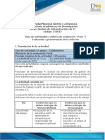 Guia de Actividades y Rúbrica de Evaluación - Paso 5 - Evaluación y Presentación de La Solución