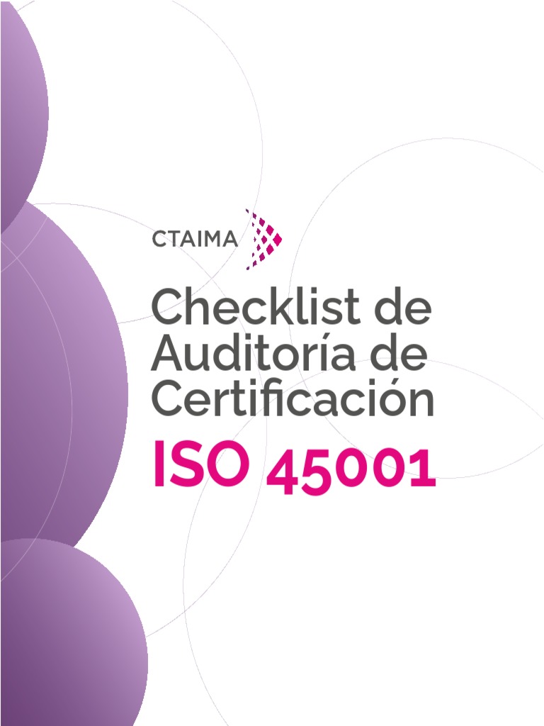 Checklist De Auditoria De Certificacion Iso45001 Pdf Planificación