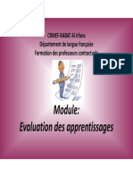 CRMEF-RABAT Al Irfane Département de Langue Française Formation Des Professeurs Contractuels. Module - Evaluation Des Apprentissages