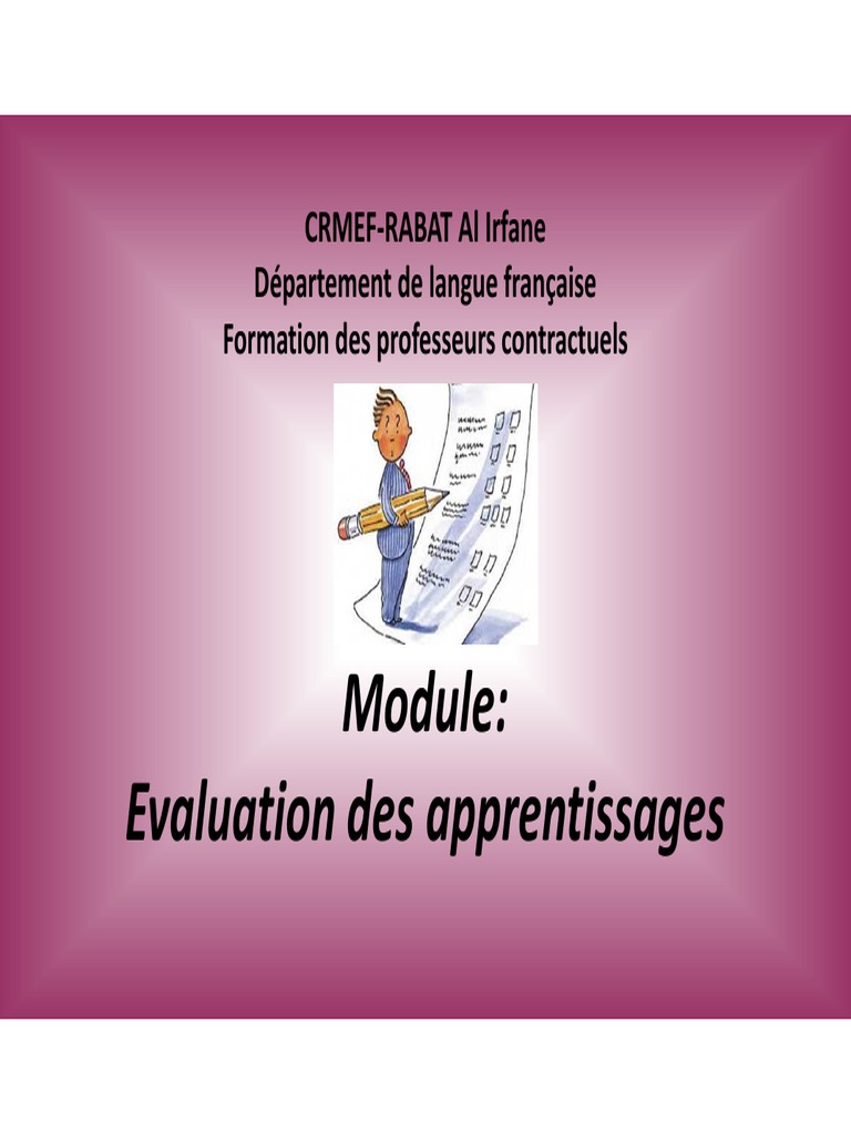 CRMEF-RABAT Al Irfane Département de Langue Française Formation Des ...