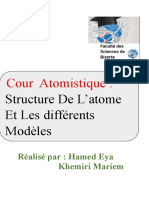 Cour Atomistique:: Structure de L'atome Et Les Différents Modèles