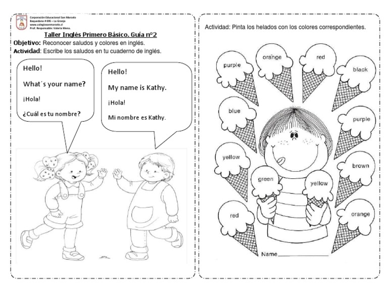 Guía de Inglés para Primero Básico | PDF | Artes del Lenguaje y ...