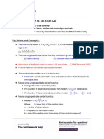 Chapter 14: Statistics: Key Points and Concepts