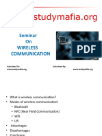 Seminar On Wireless Communication: Submitted To: Submitted by