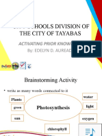 City Schools Division of The City of Tayabas: Activating Prior Knowledge