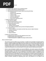 Production Program Plant Capacity Materials and Inputs