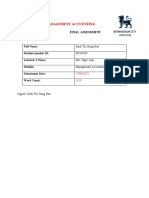 Management Accounting: Full Name: Student Number ID: Lecturer's Name: Submission Date: Word Count