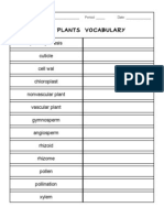Plants Vocabulary Cutup